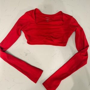 BuffBunny Red Long-Sleeve Cropped Top
